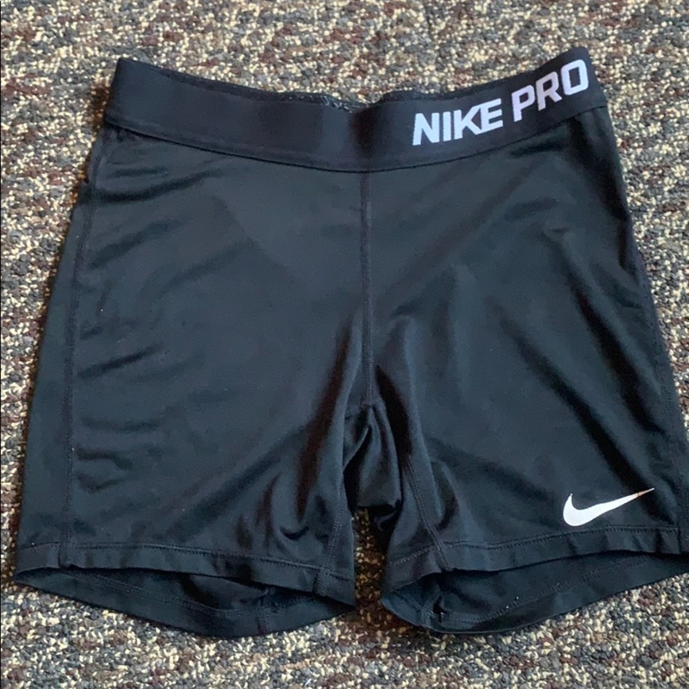 Black, worn Nike Pros